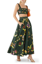 Bergamota Marina Embroidered Maxi Skirt